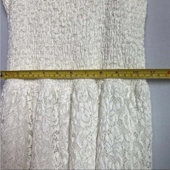 Maeve Anthropologie Dress Sz S Anastasia Cream Lace Ruffled Smock Whimsical READ - Picture 11 of 16